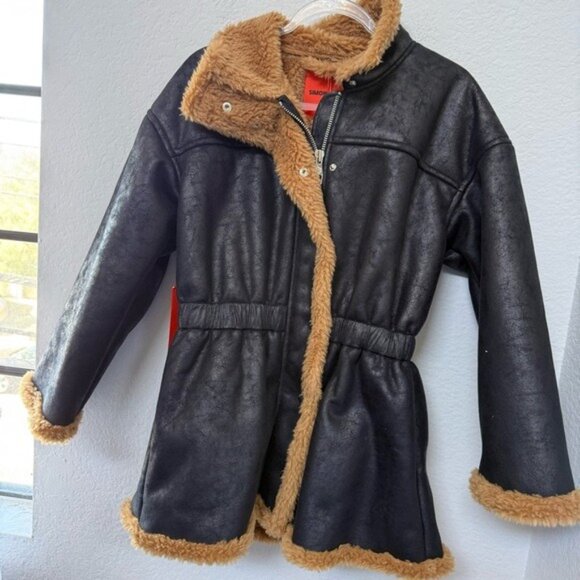 Simon Miller Yara Faux Shearling Jacket Black Size Small NWT - Picture 2 of 6
